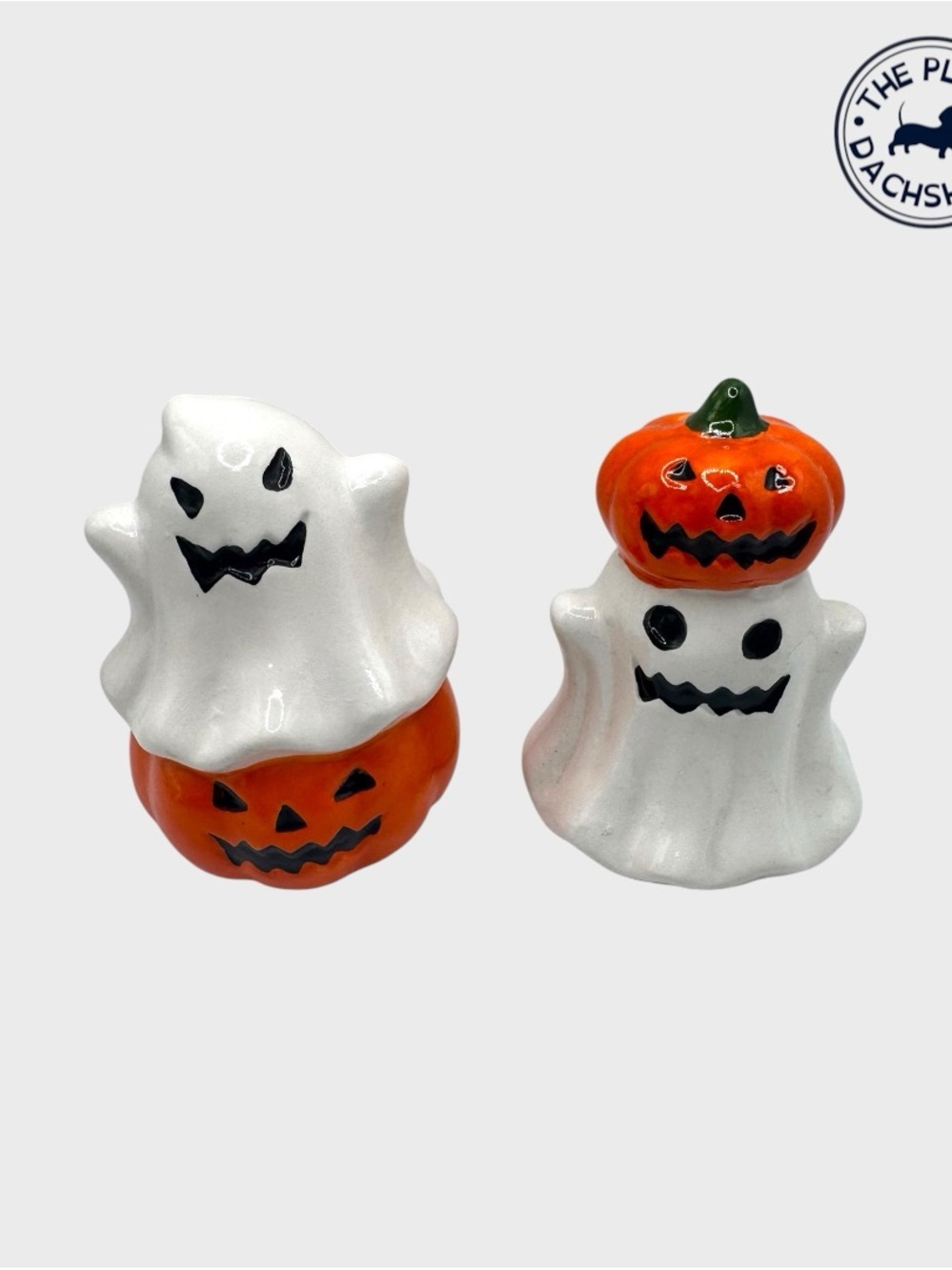 Vintage Halloween Small Ghost and Pumpkin Shakers